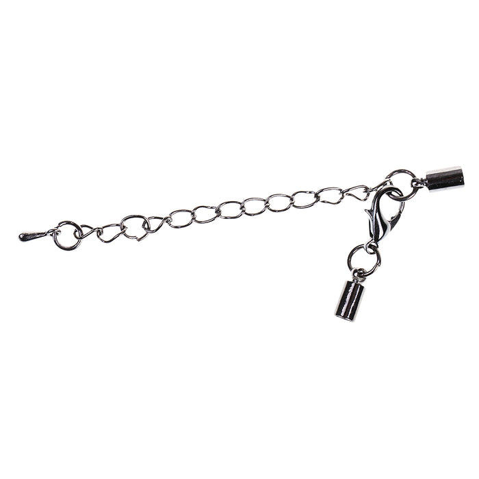 12pcs Clasp and Clip Ends Set with Extender Chain Hematite 4mm