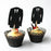 20pcs Black Suit Cupcake Topper