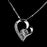 White Crystal Rhinestone Heart Pendant Silver Chain Necklace