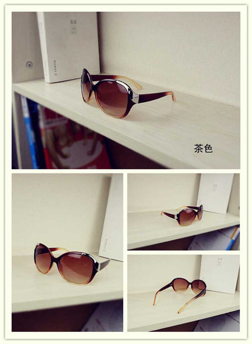 Women's Fashion Round Sunglasses Brown Lens