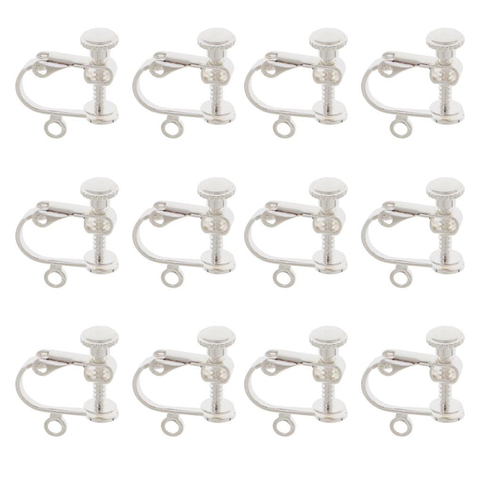 12pcs Non Piercing Copper Adjustable Screw Earring Clips Hooks