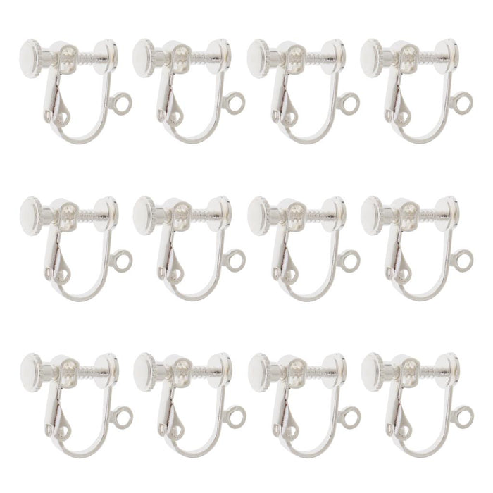 12pcs Non Piercing Copper Adjustable Screw Earring Clips Hooks