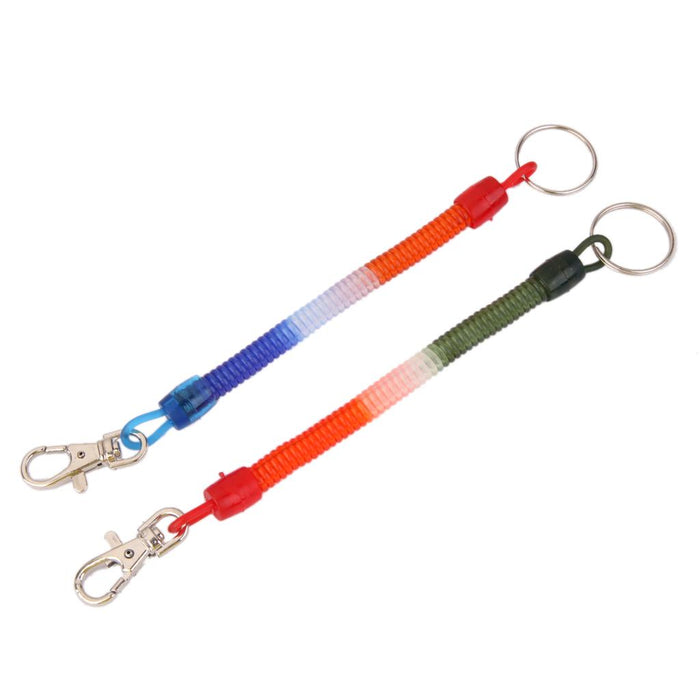 12pcs Retractable Spiral Stretch String Keychain Key Ring Chain Keyring