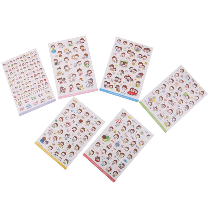 Crofta 6 Sheets Cute Momoi Scrapbooking Memo Stickers Diary Book Sticker Decoration