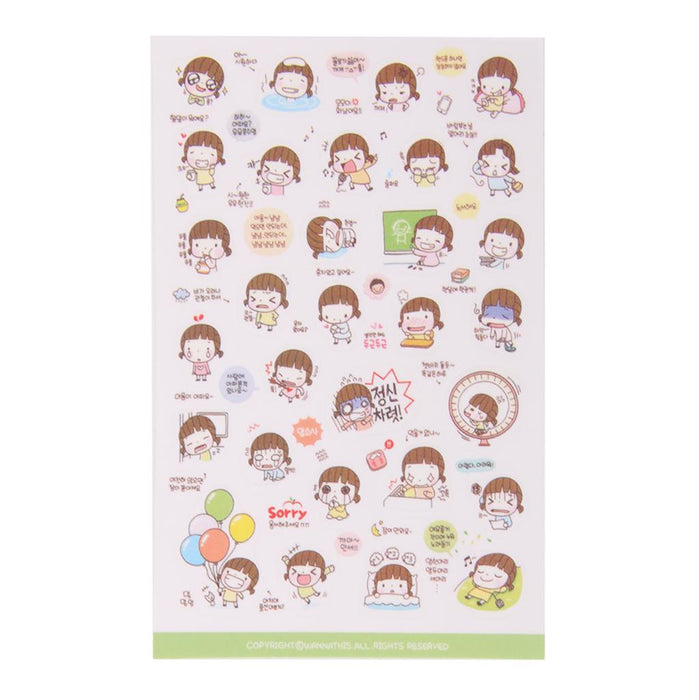 Crofta 6 Sheets Cute Momoi Scrapbooking Memo Stickers Diary Book Sticker Decoration