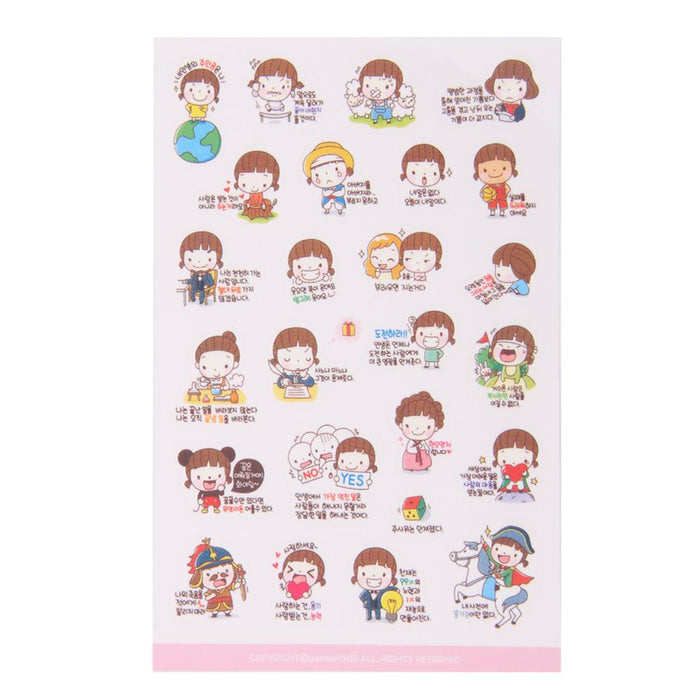 Crofta 6 Sheets Cute Momoi Scrapbooking Memo Stickers Diary Book Sticker Decoration