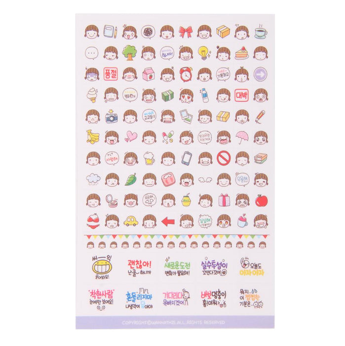 Crofta 6 Sheets Cute Momoi Scrapbooking Memo Stickers Diary Book Sticker Decoration