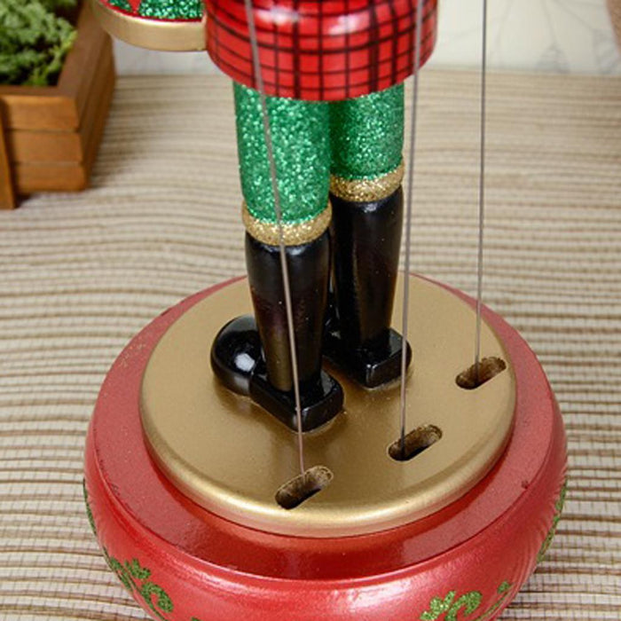 Crofta Wooden Nutcracker Drummer Music Box