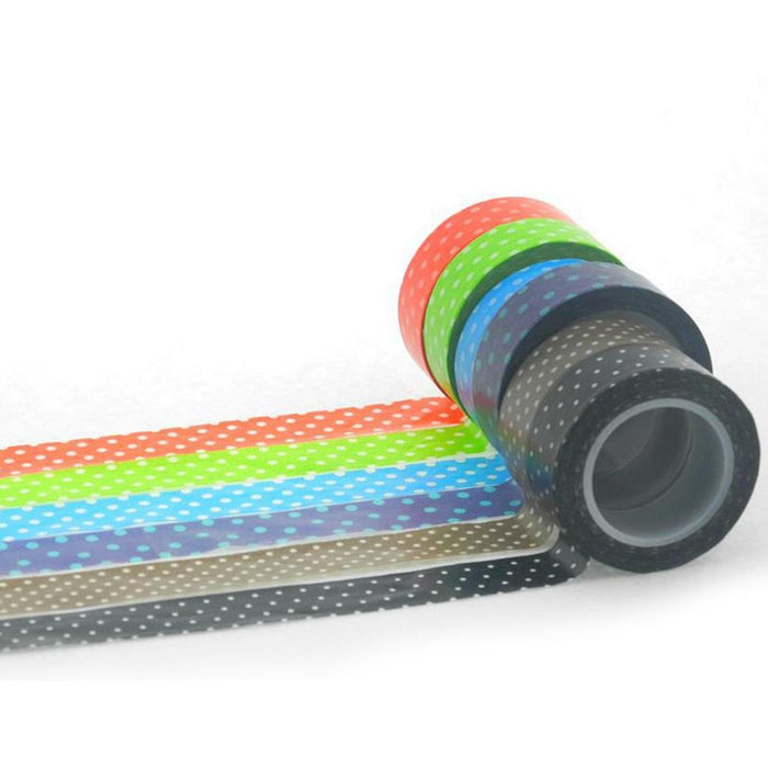 Crofta 10pcs 10m Colorful Dot Tape DIY Adhesive Paper Sticker 1.5cm