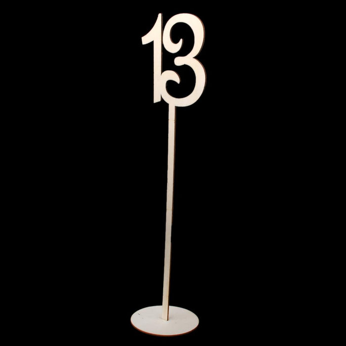 Wooden Shape Table Numbers Stick Set with Base 11-20