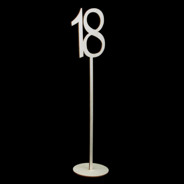 Wooden Shape Table Numbers Stick Set with Base 11-20