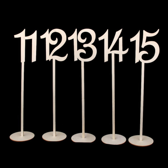 Wooden Shape Table Numbers Stick Set with Base 11-20