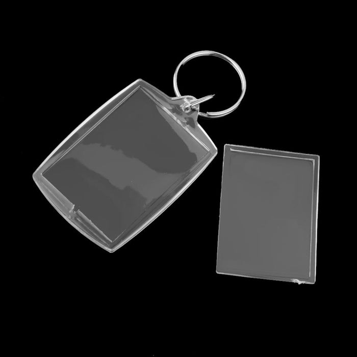 10pcs Rectangle Blank Insert Photo Picture Frame Split Ring Keychain 4*5.6CM