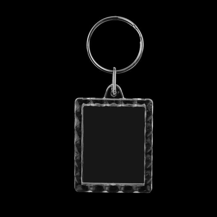 10pcs Rectangle Blank Insert Photo Frame Split Ring Keychain 3.5*4.3cm