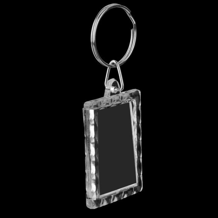 10pcs Rectangle Blank Insert Photo Frame Split Ring Keychain 3.5*4.3cm