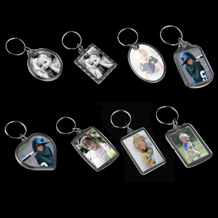 10x Oval Blank Insert Photo Picture Frame Split Ring Keychain 3.9*5.5cm