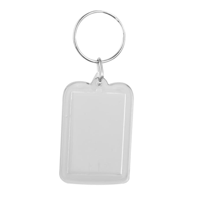 10pcs Rectangle Blank Insert Photo Picture Frame Split Ring Keychain 3.3x5cm