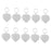 10pcs Heart Blank Insert Photo Picture Frame Split Ring Keychain 5x5cm