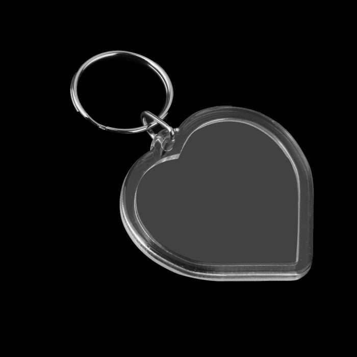 10pcs Heart Blank Insert Photo Picture Frame Split Ring Keychain 5x5cm