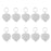 10pcs Heart Blank Insert Photo Picture Frame Split Ring Keychain 5x5cm