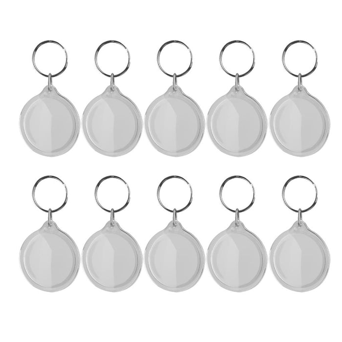 10 pcs Round Blank Insert Photo Picture Frame Split Ring Keychain