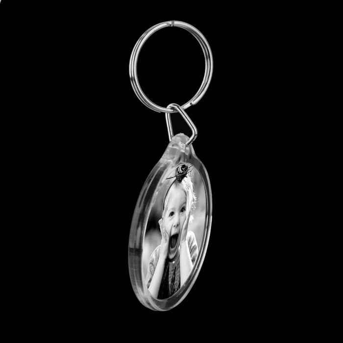 10 pcs Round Blank Insert Photo Picture Frame Split Ring Keychain