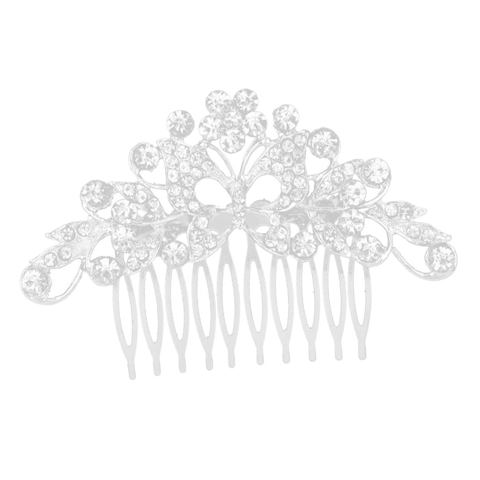 Vintage Crystal Butterfly Wedding Hair Comb Bridal Headpieces Hair Pieces