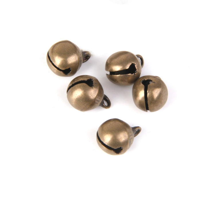 100pcs Antique Bronze Brass Jingle Bells Charm Bead Jewelry Findings 6mm