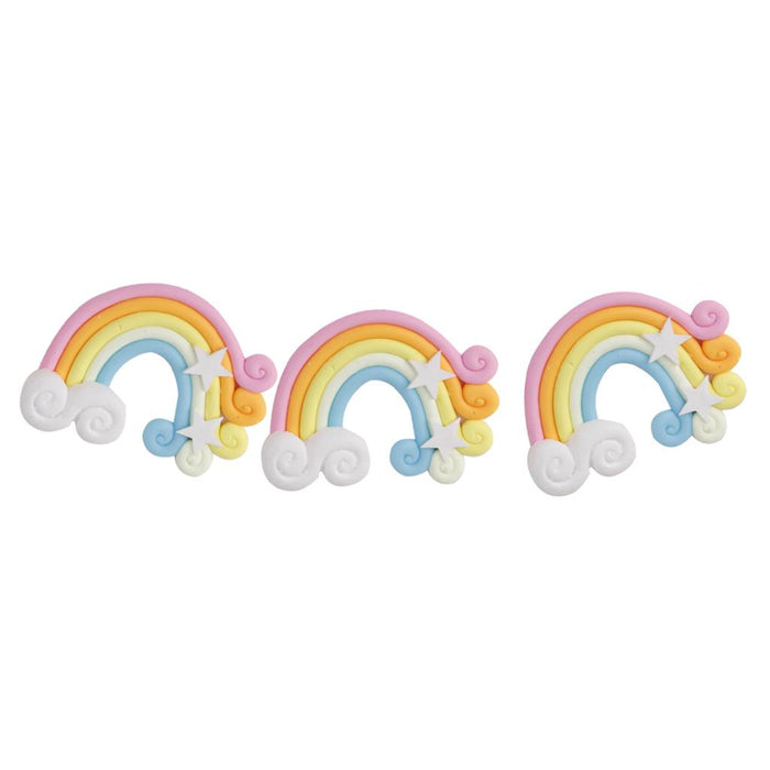 10x Rainbow Star Clouds Polymer Clay Scrapbooking Craft DIY