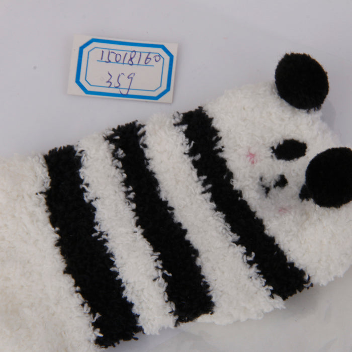 1~4Y Toddler Kids Socks Gift Box Coral Velvet Thicken Baby Cute panda Socks