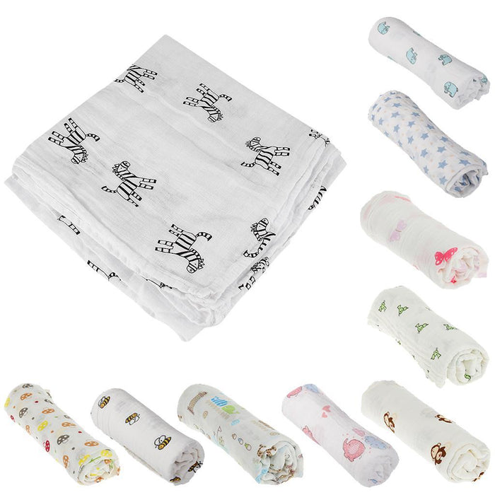 Crofta 1 Pcs Muslin Cotton Blanket Newborn Baby Blanket Swaddle Bath Towel Bee