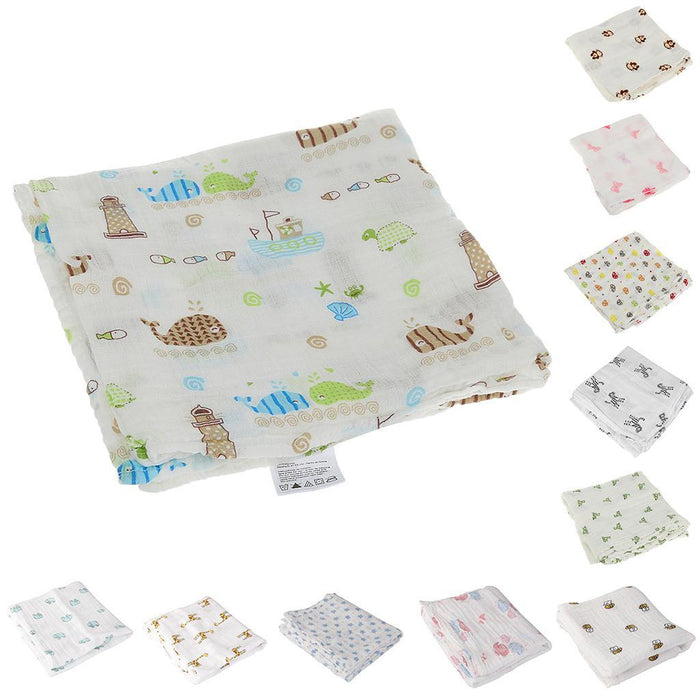 Crofta 1 Pcs Muslin Cotton Blanket Newborn Baby Blanket Swaddle Bath Towel Bee