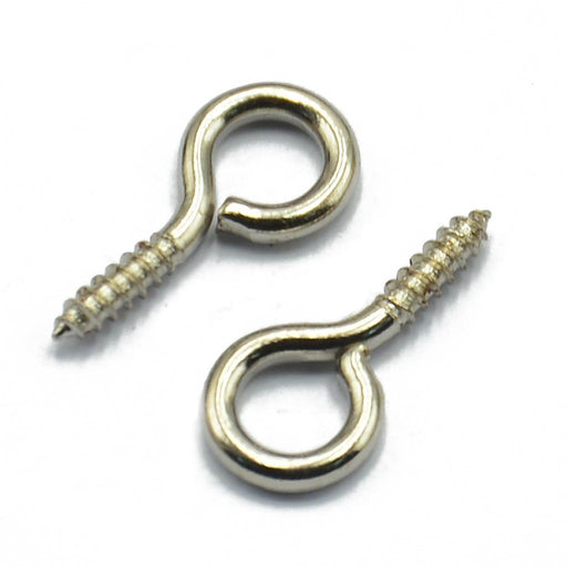 Crofta 100 Silver & Gold Tiny Mini Eye Pins Screw Eye Hooks Threaded Peg Craft 16mm