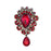 Women Lady Wedding Scarf Red Crystal Rhinestone Brooch Pin Gold Jewelry