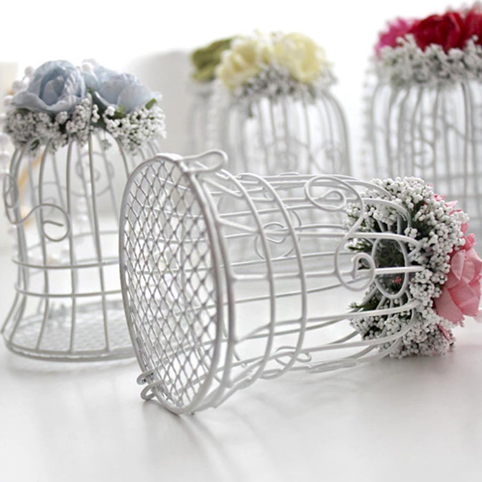 White Bird Cage Wedding Party Gift Box Favor Candy Chocolate Flower Decor