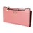 Crofta Womens Bowknot Long Zip Clutch PU Leather Wallet Purse Coin Card Bag Pink