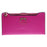 Crofta Womens Bowknot Long Zip Clutch PU Leather Wallet Purse Coin Card Fushcia