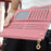 Crofta Womens Bowknot Long Zip Clutch PU Leather Wallet Purse Coin Card Light Pink