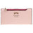 Crofta Womens Bowknot Long Zip Clutch PU Leather Wallet Purse Coin Card Light Pink