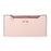 Crofta Womens Bowknot Long Zip Clutch PU Leather Wallet Purse Coin Card Light Pink