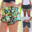 Crofta Women Fashionable Chiffon Printed Loose High Waist Shorts Summer Clothing Accessories 38cm XL Black