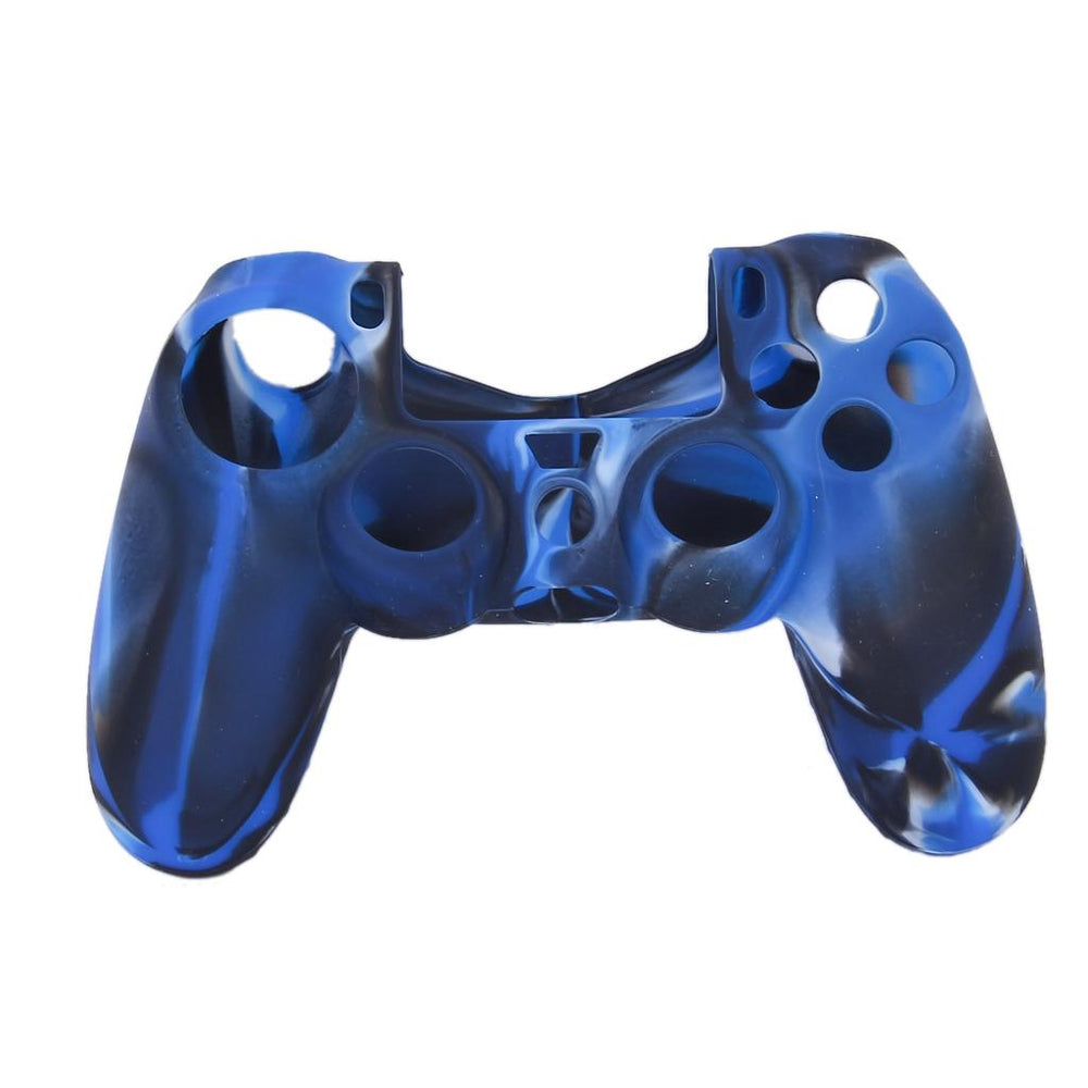 Crofta Camo Navy Silicone Skin Case Cover w/Joystick Caps for PS4 Controller