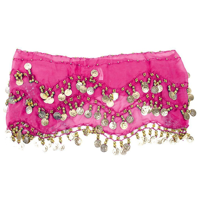 Crofta Women Dancer Dress Belly Dance Hip Scarf Belt Skirt Wrap Pink