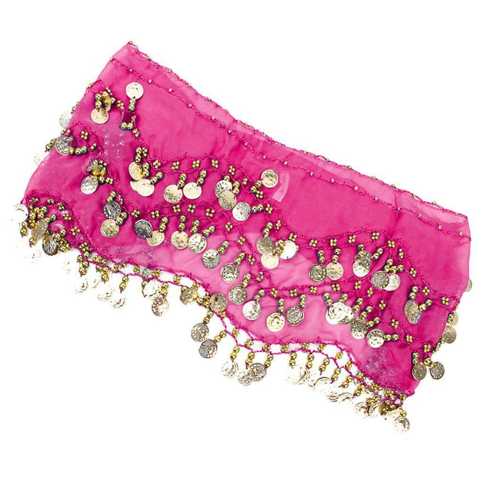 Crofta Women Dancer Dress Belly Dance Hip Scarf Belt Skirt Wrap Pink