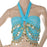 Crofta Womens Belly Dance Fancy Dress Clothing Costume Outfit Hip Scarf Wrap Belt Skirt with 128 False Gold Coins Baby Blue