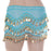 Crofta Womens Belly Dance Fancy Dress Clothing Costume Outfit Hip Scarf Wrap Belt Skirt with 128 False Gold Coins Baby Blue