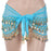 Crofta Womens Belly Dance Fancy Dress Clothing Costume Outfit Hip Scarf Wrap Belt Skirt with 128 False Gold Coins Baby Blue