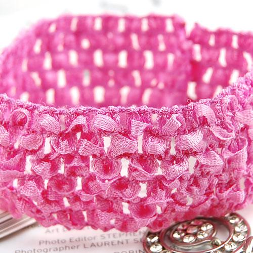 Crofta 1.5 Inch Elastic Baby Toddler Girls Crochet Headband - Bubblegum