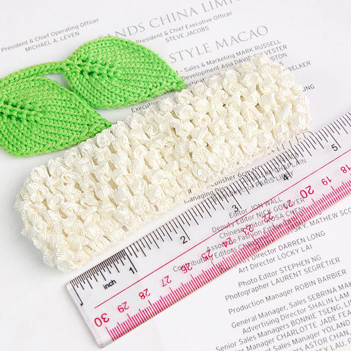 Crofta 1.5 Inch Elastic Baby Toddler Girls Crochet Headband - Ivory