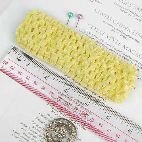 Crofta 1.5 Inch Elastic Baby Toddler Girls Crochet Headband - Yellow